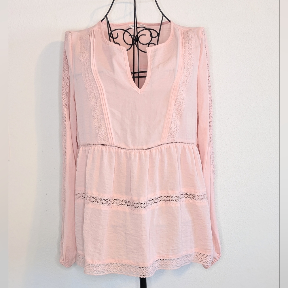 GAP Pink Boho Long Sleeve Blouse Size XS